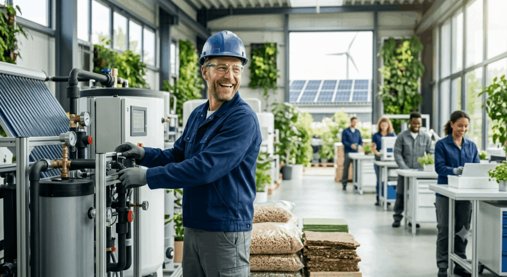 glücklicher Mann Industrie Umweltschutz nachhaltige-produktion.de Sidebar